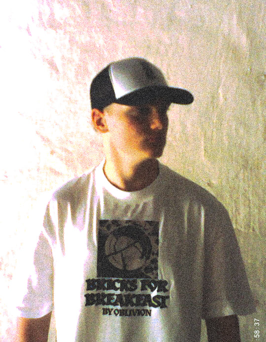 Smashed Plate BFB - White Oversized tee